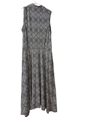 Maeve Black and White Geometric Maxi Dress